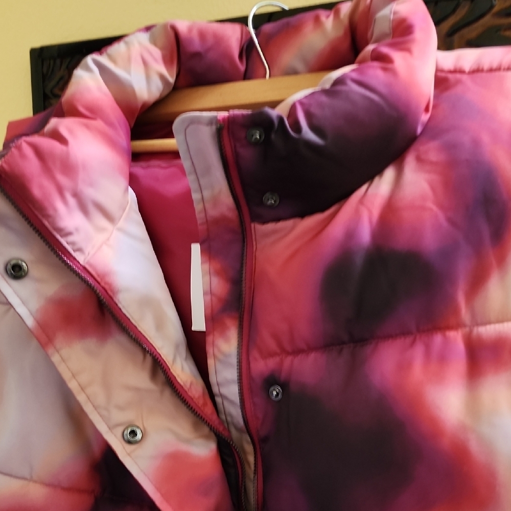 Parker Pink and Purple Puffer Jacket with Quilted Design - Picture 2 of 7